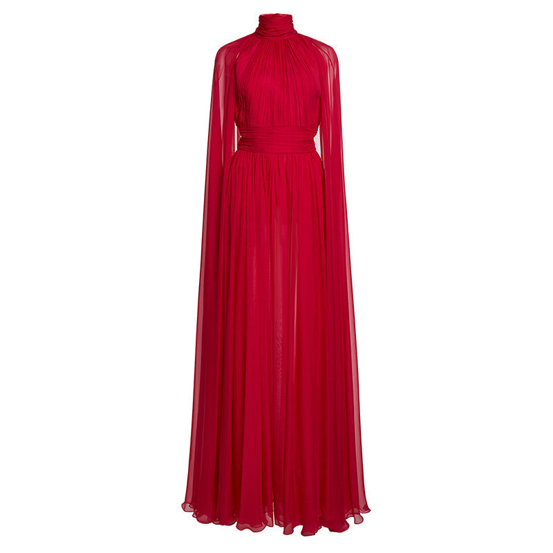 Summer Fashionable Elegant Chiffon Pleated Long Dresses