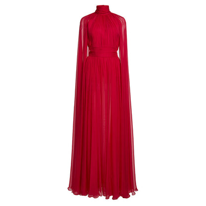 Summer Fashionable Elegant Chiffon Pleated Long Dresses