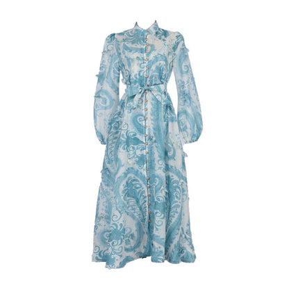 Catwalk Design Sense Hanging Flower Long Dresses