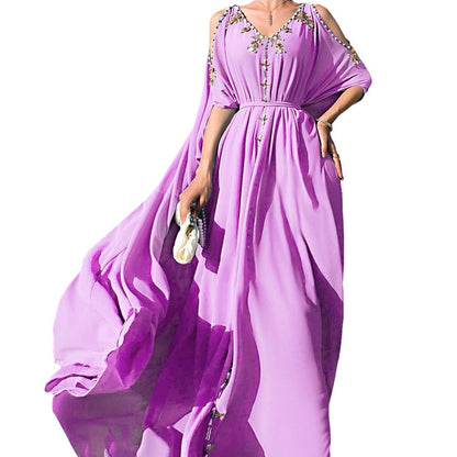 Women's Exquisite Fashionable Diamond Dress Travel Dresses
