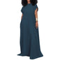 Women's Large Denim Sleeveless Backless Long Dress Dresses