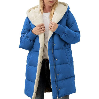 Hooded Cotton Long Sleeve Double-sided Veet Slim Coats