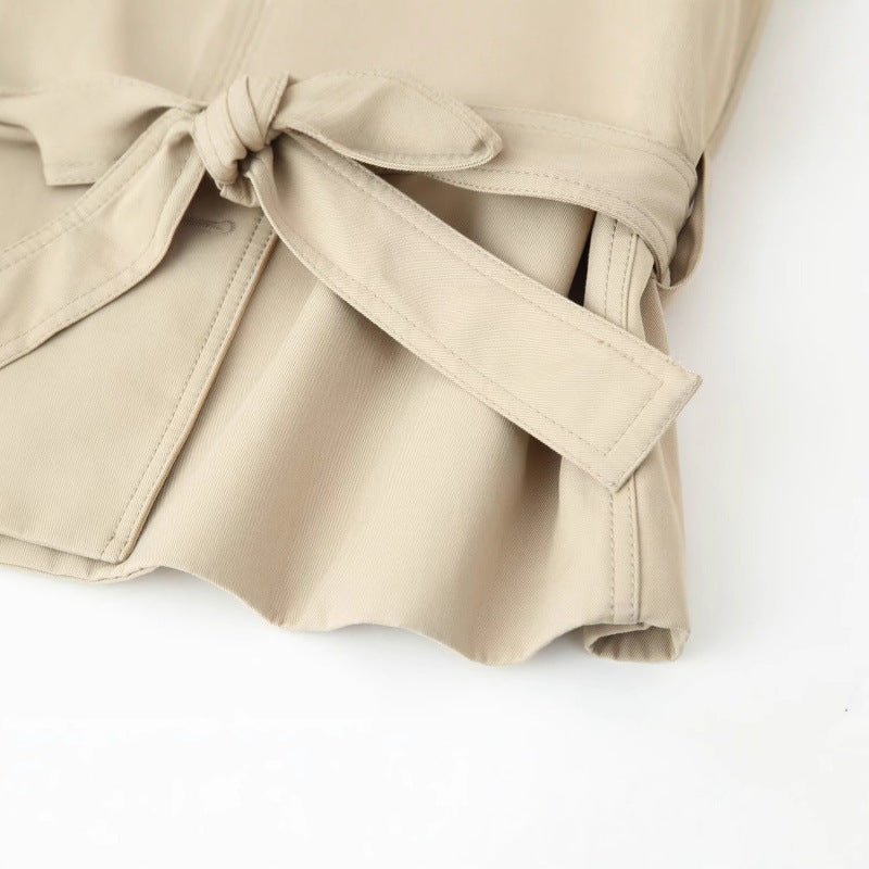 Women's Versatile Fashion With Belt Trench Coats