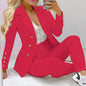 Women's Color Small High Waist Trousers Casual Suits