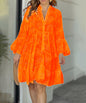 Color Loose Embroidered Cutout Lace Flower Dresses