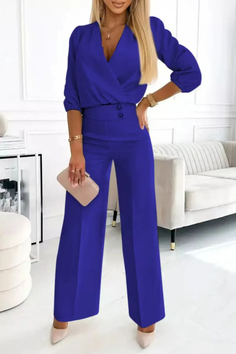 Women's Unique Cool Solid Color Trousers Suits