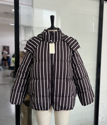 Elegant Striped Long-sleeved Shirt Mid-length Dress Coats
