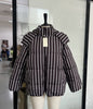 Elegant Striped Long-sleeved Shirt Mid-length Dress Coats