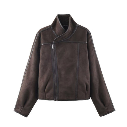 Women's Commuting Fashion Casual Stand Collar Double-sided Jackets