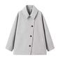 Women's Refined Lapel Long Sleeve Single-breasted Loose Coats