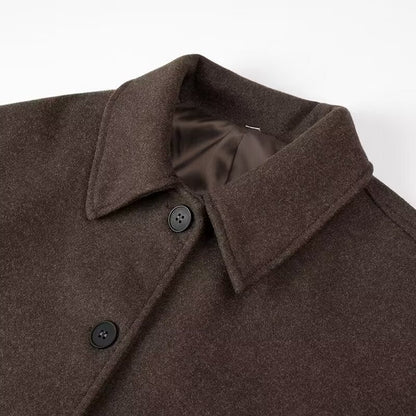Women's Street Fashion Casual Long Sleeve Woolen Coats