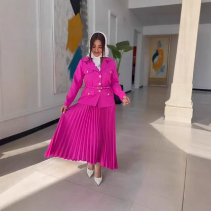Women's Fashion Charming Elegant Long Pleated Suits