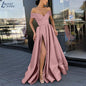 Women's Classy Dress Summer Deep Satin Wedding Dresses