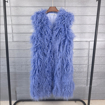 Women's Winter Lengthened Imitated Tibet Sheep Fur Coats