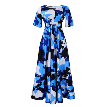 Women's Fashion Elegant Tied African Sleeve Large Dresses
