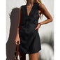 Women's Cotton Linen Sleeveless Dress Summer Basic Solid Dresses