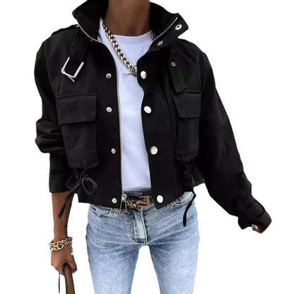 Women's Slouchy Creative Spring Printed Casual Coats