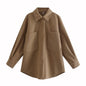 Gothic Autumn Woolen Shirt Dark Green Coats