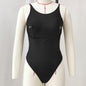 Solid Color Backless Personality One Piece Swimsuit Women Triangle High Slit Swimsuit