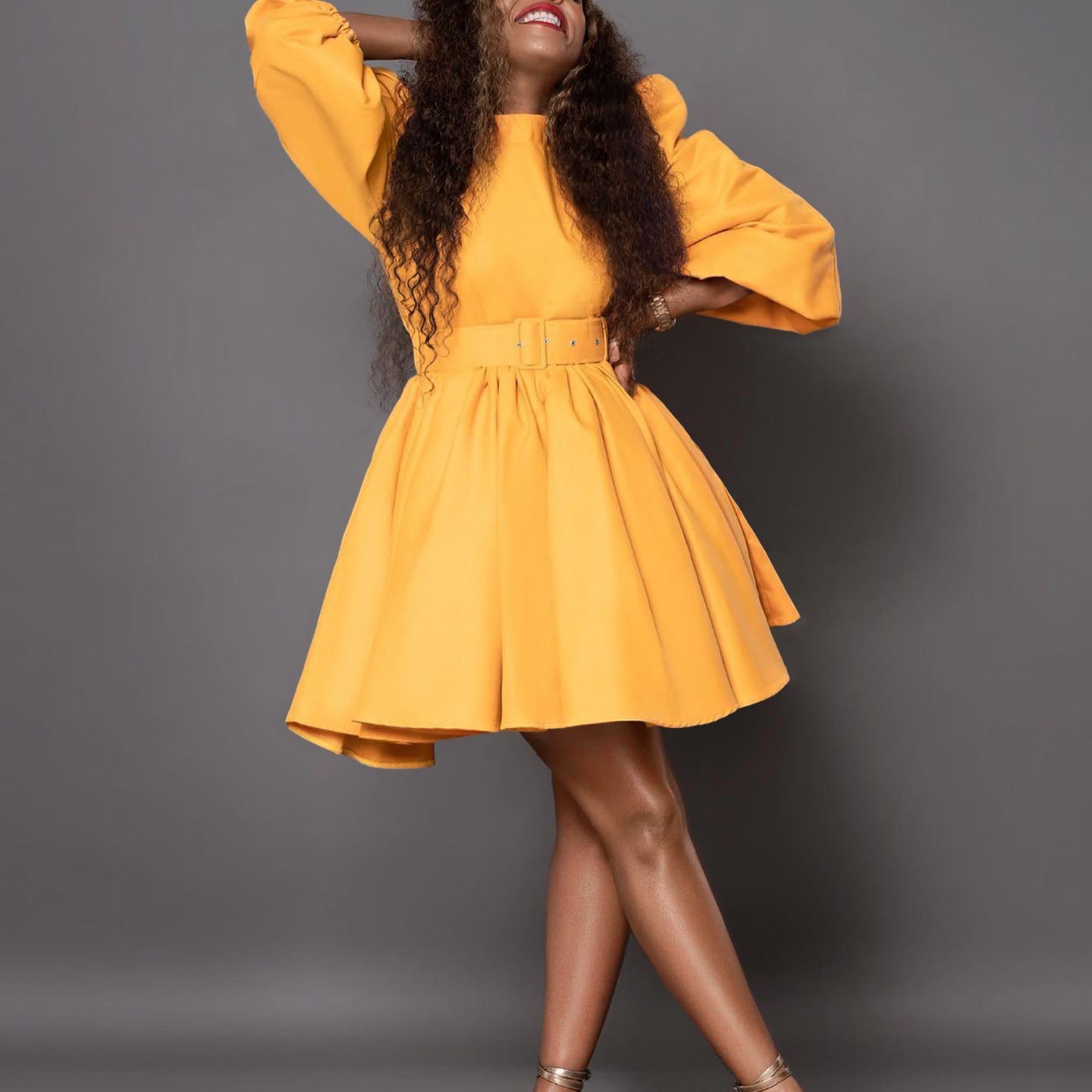 Women's Fashion Graceful Puff Sleeve Temperament Dress Dresses