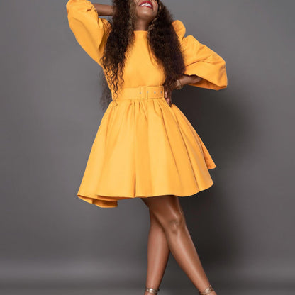 Women's Fashion Graceful Puff Sleeve Temperament Dress Dresses