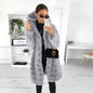 Women's Solid Color Plush Hooded Mid-length For Coats