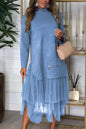 Classic Fashion Casual Mesh Stitching Dress Dresses