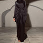 Women's Pleated Long Sleeve Waist Irregular Solid Dresses
