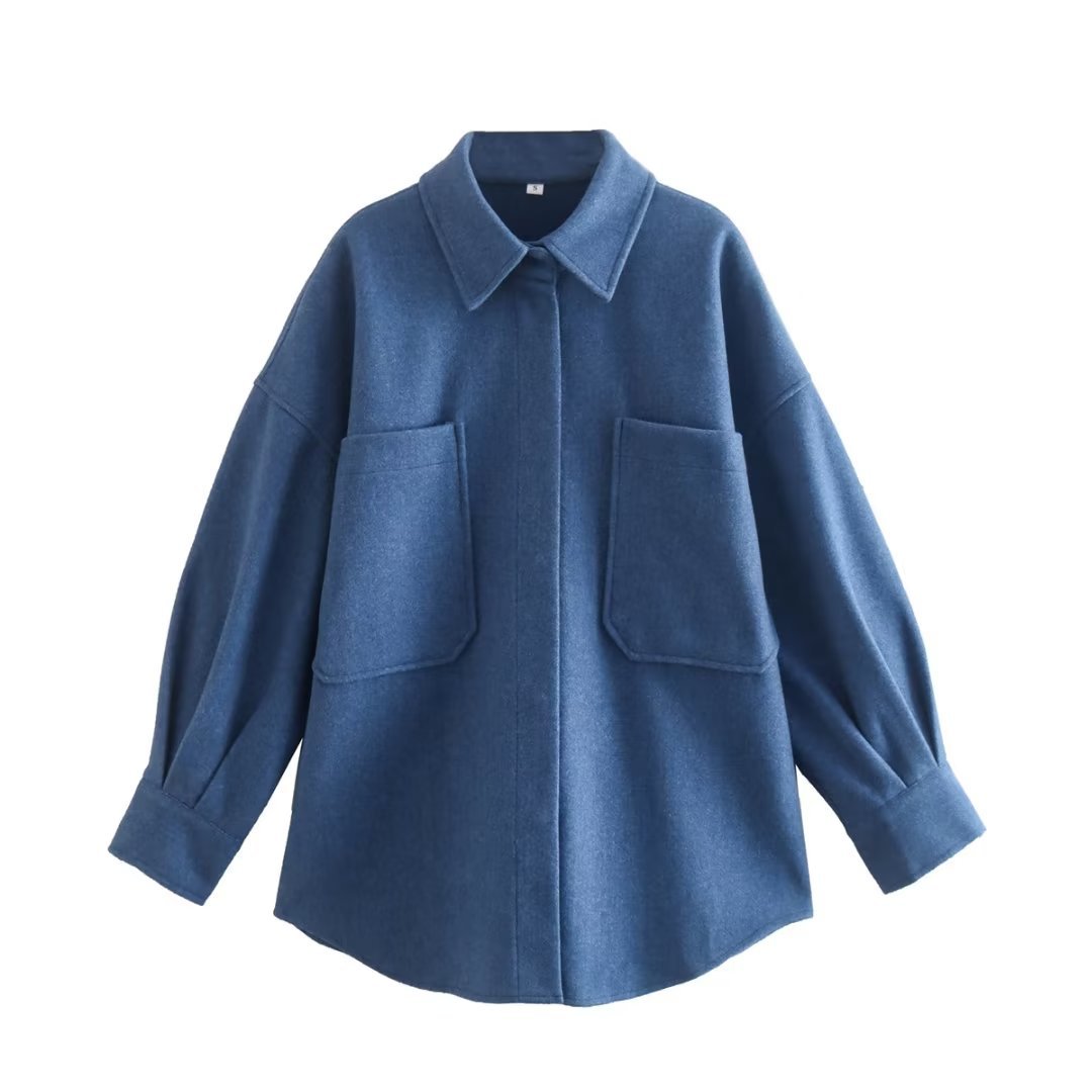 Gothic Autumn Woolen Shirt Dark Green Coats