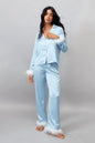 Women's Pajamas Feather Decoration Style Casual Satin Suits