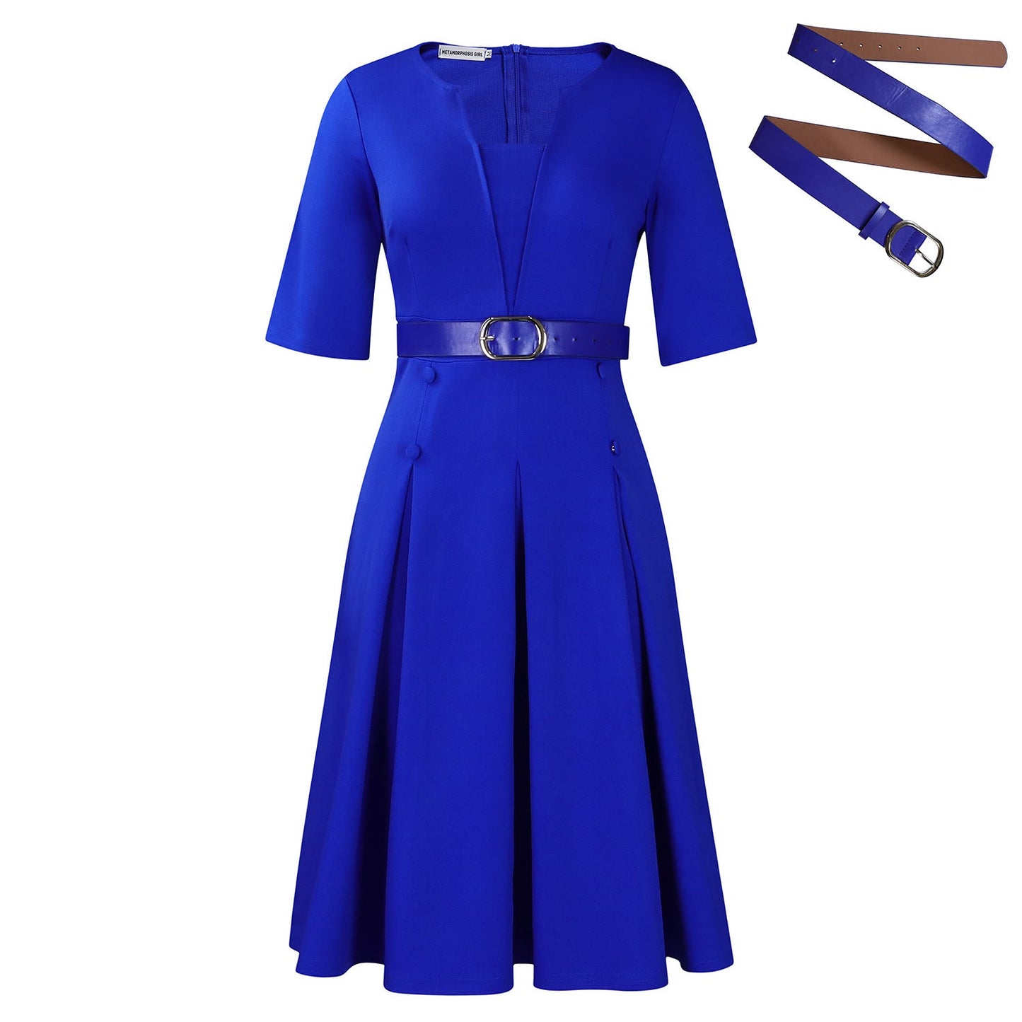 Women's Elegant Graceful Solid Color Half Sleeve Dresses