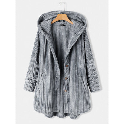Women's Single-breasted Loose Casual Plush Temperament Long Sweaters