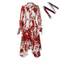 Women's Summer Fashion Temperament Printed Lapel Long Sleeve Skirts