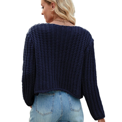 Women's Solid Color Thick Needle Loose Soft Glutinous Sweaters