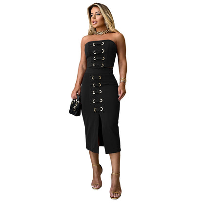 Women's Sexy Tube Split Elegant Fashion Summer Suits