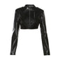 Women's Solid Color Slim Street Fashion Round Neck Zip Coats