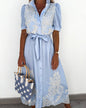 Women's Casual Summer Short-sleeved Waist Dress Dresses