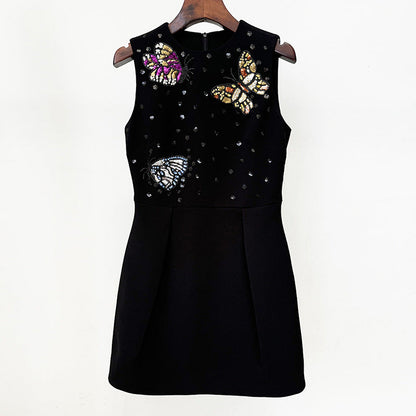 Fashion Bead Diamond Butterfly Slim Dress Dresses