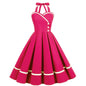 Retro Patchwork Large Hem Dress Pettiskirt Dresses