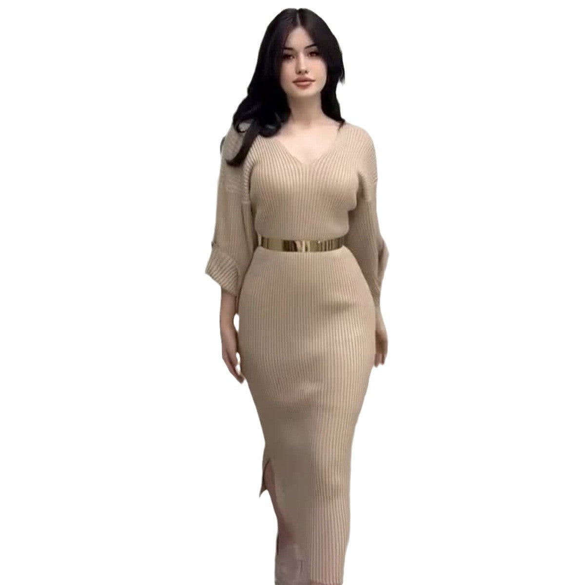 Knitted Pullover Fashionable Intellectual Long Slim Sweaters