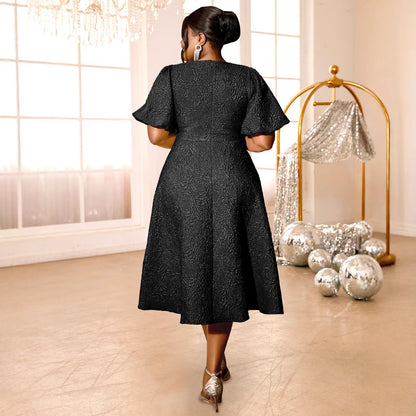 Sleeve High Waist Dress Party Commuter Dresses
