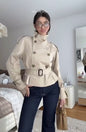 Women's Retro Lapels Design Double Breasted Trench Coats