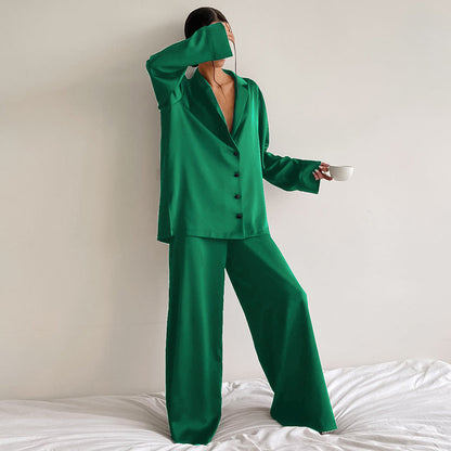 Women's Silk Comfort Breathable Two-piece Set French Suits