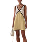 Women's Summer Loose-fitting Sleeveless Shirt Color Matching Dresses