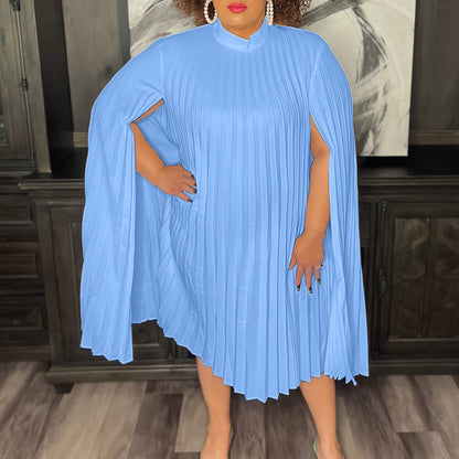 Women's Fashion Elegant Cape Loose Pleated African Plus Size