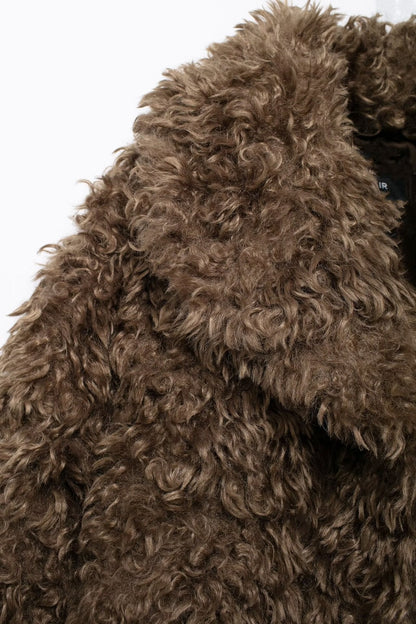 Women's Autumn Artificial Fur Effect Mid-length Coats