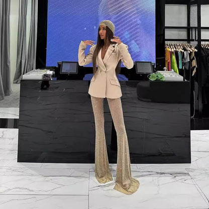 Women's Sexy Hot Drilling Trousers Affordable Luxury Suits