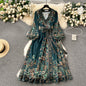 Women's Style One-piece Waist Trimming Printing Dress Dresses