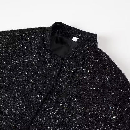 Women's French Style Fashion Loose Slimming Sequined Coats