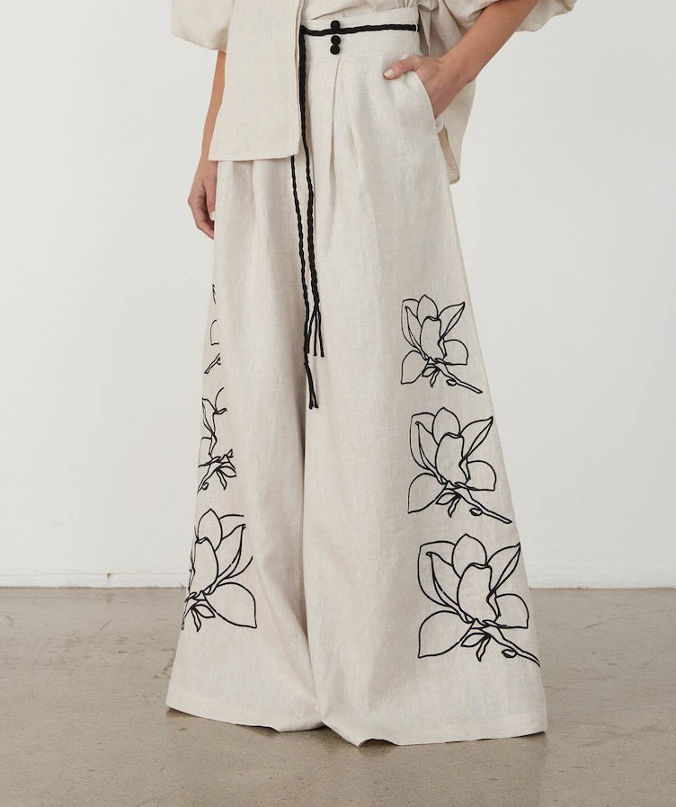Graceful Pretty Fashion Cotton Linen Printed Suits